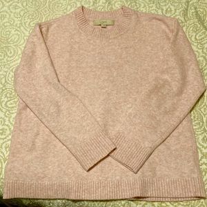 Loft crew neck sweater in pale pink